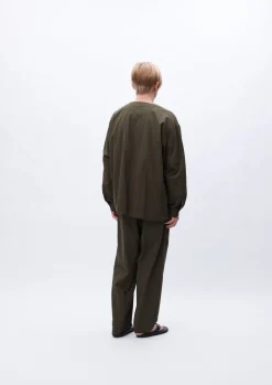 Dobby Nocollar Shirt Ls