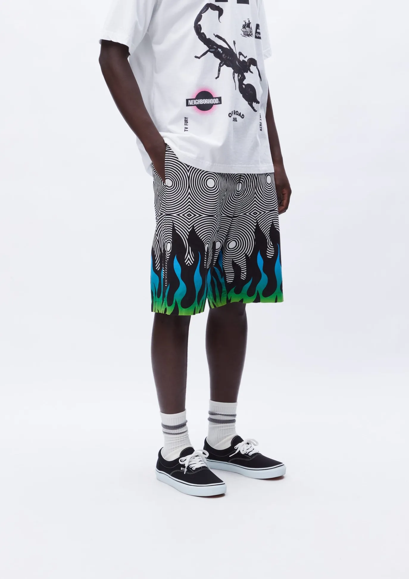 Nh X Dsc . Flamepattern Short Pants