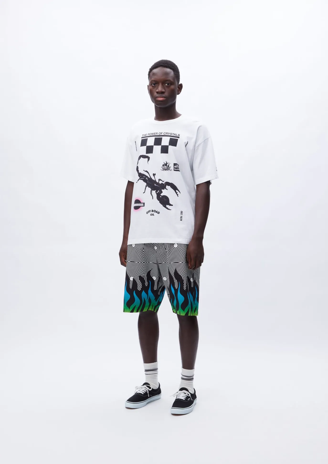 Nh X Dsc . Flamepattern Short Pants